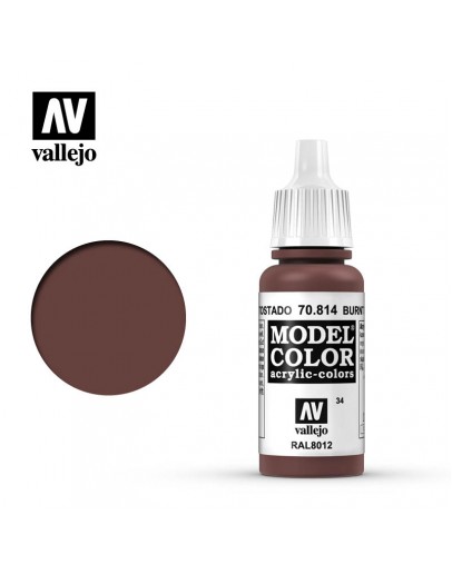VALLEJO MODEL COLOR ACRYLIC PAINT - 034 - Burnt Red (17ml)