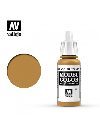 VALLEJO MODEL COLOR ACRYLIC PAINT - 126 - Gold Brown (17ml)