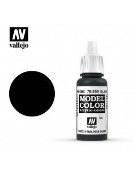 VALLEJO MODEL COLOR ACRYLIC PAINT - 169 - Black (17ml)