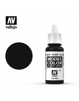 VALLEJO MODEL COLOR ACRYLIC PAINT - 170 - Glossy Black (17ml)