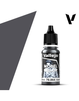 VALLEJO MODEL COLOR ACRYLIC PAINT - 197 - Natural Steel (18ml)