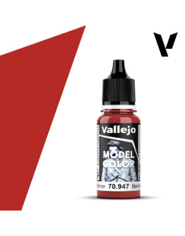 VALLEJO MODEL COLOR ACRYLIC PAINT - 038 - Dark Vermilion (18ml)