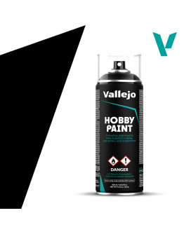VALLEJO ACRYLIC AEROSOL HOBBY PAINT - 28012 - Surface Primer - Black