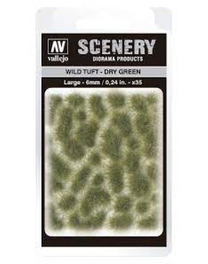 VALLEJO DIORAMA SCENERY - SC415 - WILD TUFT - DRY GREEN - LARGE - 6mm AVSC415