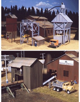 WALTHERS CORNERSTONE HO BUILDING KIT  9333144 SAWMILL OUTBUILDINGS [4]