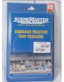 WALTHERS SCENEMASTER HO ACCESSORIES 9494141 BAGGAGE TRACTOR AND TRAILERS