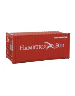 WALTHERS SCENEMASTER HO CONTAINER 9498058 20' FULLY CORRUGATED CONTAINER - HAMBURG SUD