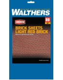 WALTHERS CORNERSTONE HO BUILDING KIT  9333522 BRICK SHEETS - LIGHT RED BRICK