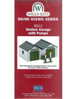 WILLS KITS PLASTIC MODELS - OO SCALE BUILDING KIT - SS12 Station Garage with pumps