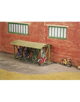 WILLS KITS PLASTIC MODELS - OO SCALE BUILDING KIT - SS23 Bicycle Shed & Bicycles