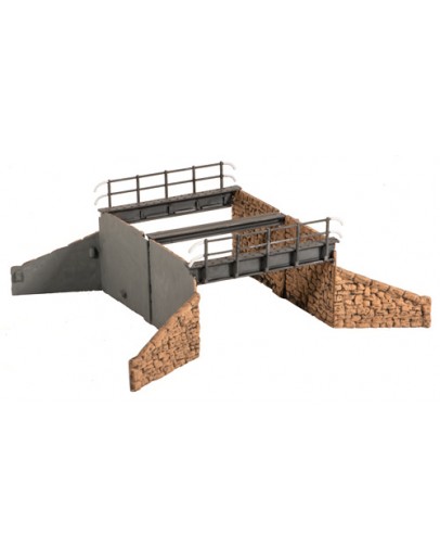 WILLS KITS PLASTIC MODELS - OO SCALE BUILDING KIT - SS32 Occupational Bridge [Double Track] with Stone Abutments