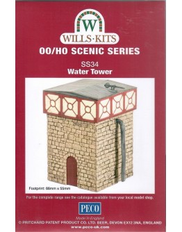 WILLS KITS PLASTIC MODELS - OO SCALE BUILDING KIT - SS34 Water Tower & Stone Base