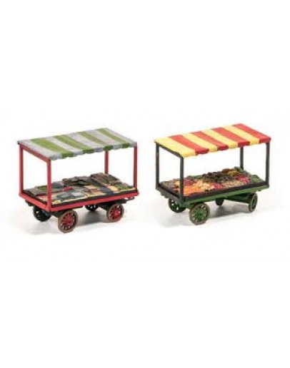 WILLS KITS PLASTIC MODELS - OO SCALE BUILDING KIT - SS37 Market Traders Barrow Stalls [2 off]