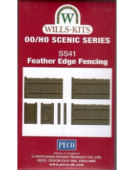 WILLS KITS PLASTIC MODELS - OO SCALE BUILDING KIT - SS41 Feather Edge Fencing