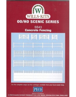 WILLS KITS PLASTIC MODELS - OO SCALE BUILDING KIT - SS43 Concrete Fencing - 4 different types
