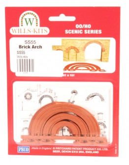 WILLS KITS PLASTIC MODELS - OO SCALE BUILDING KIT - SS55 Brick Arch Overlays for Doorways & Windows