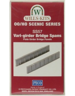 WILLS KITS PLASTIC MODELS - OO SCALE BUILDING KIT - SS57 Vari-Girder Bridge Span - Plate Girder Bridge Panels