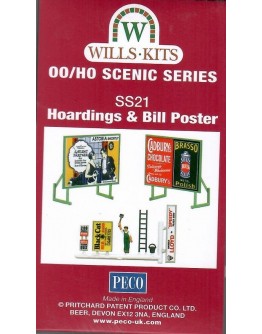 WILLS KITS PLASTIC MODELS - OO SCALE BUILDING KIT - SS21 Hoardings and Bill Poster