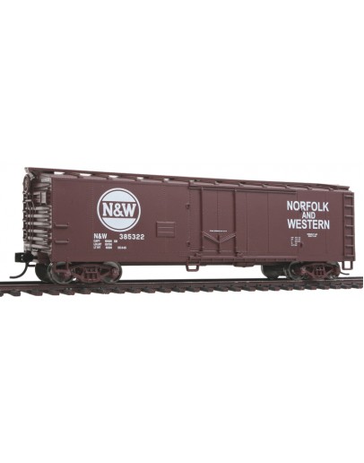 WALTHERS MAINLINE HO WAGON  9101559 40ft Plug Door Boxcar - Norfolk & Western Railway - [Boxcar Red, White]