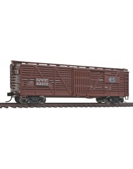 WALTHERS MAINLINE HO WAGON  9104507 40ft Stock Car - New York Central System - [Boxcar Red, White]