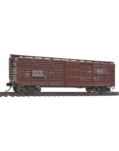 WALTHERS MAINLINE HO WAGON  9104507 40ft Stock Car - New York Central System - [Boxcar Red, White]