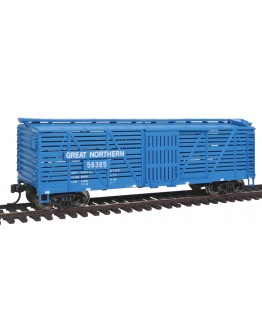 WALTHERS MAINLINE HO WAGON  9104510 40ft Stock Car - Great Northern Railroad - [Blue, White]