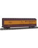 WALTHERS TRAINLINE HO WAGON  9311405 Box Car - MILWAUKEE ROAD - [YELLOW & BROWN]