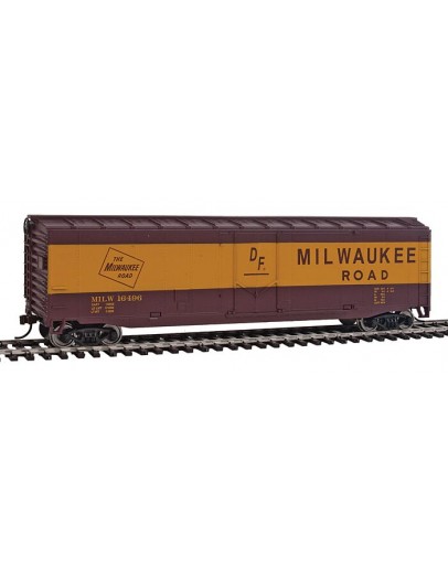 WALTHERS TRAINLINE HO WAGON  9311405 Box Car - MILWAUKEE ROAD - [YELLOW & BROWN]