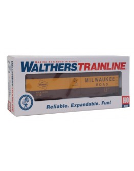 WALTHERS TRAINLINE HO WAGON  9311405 Box Car - MILWAUKEE ROAD - [YELLOW & BROWN]