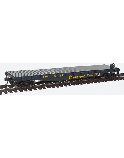 WALTHERS TRAINLINE HO WAGON  9311461 Flat Car - Chessie System - [Blue, Yellow]