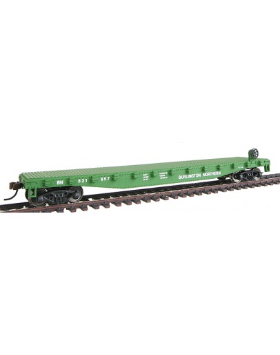 WALTHERS TRAINLINE HO WAGON  9311601 Flat Car - Burlington Northern - [Green, White]