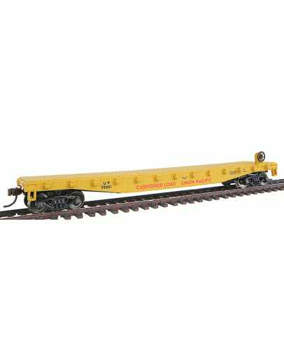 WALTHERS TRAINLINE HO WAGON  9311603 Flat Car - Union Pacific Railroad - [Armour Yellow, Red]