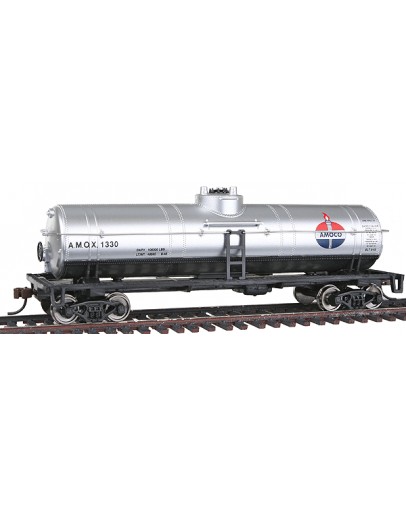 WALTHERS TRAINLINE HO WAGON  9311613 40ft Tank Car - Amoco Oil - [Silver, Red, White, Blue]