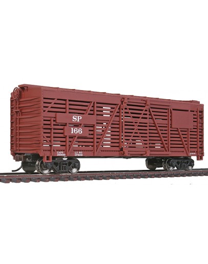 WALTHERS TRAINLINE HO WAGON  9311688 40ft Stock Car - Southern Pacific Railroad - [Boxcar Red, White]