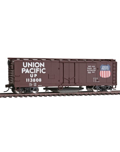 WALTHERS TRAINLINE HO WAGON  9311756 40ft Plug Door Track Cleaning Box Car - Union Pacific Railroad - [Boxcar Red, White]