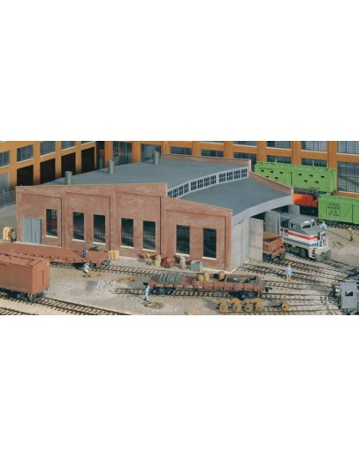 WALTHERS CORNERSTONE HO BUILDING KIT  9333041 3 Stall Modern Roundhouse