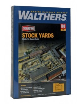 WALTHERS CORNERSTONE HO BUILDING KIT  9333047 STOCK YARDS