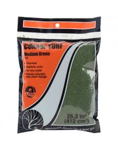 WOODLAND SCENICS - LANDSCAPE - COURSE TURF - T64 Medium Green