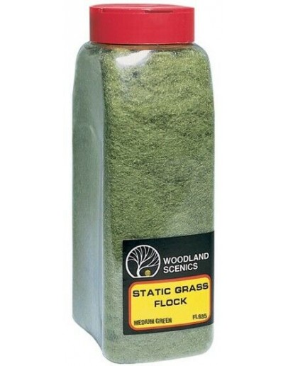 WOODLAND SCENICS - LANDSCAPE - STATIC GRASS FLOCK - FL635 Medium Green