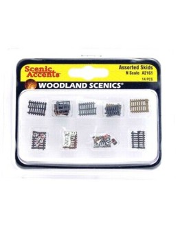 WOODLAND SCENICS - FIGURES & ACCENTS - N SCALE A2161 Assorted Skids