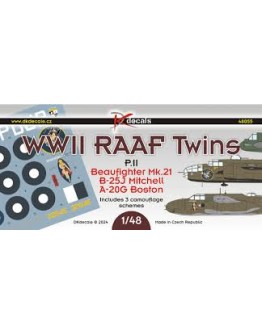 DK DECALS 1/48 SCALE DECAL FOR PLASTIC MODEL KIT'S - 48055 48 RAAF BEAUFIGHTER DK48055