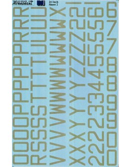 XTRADECAL 1/32 SCALE DECAL FOR PLASTIC MODEL KIT'S - 32023 - RAF SKY CODE LETTERS 24ins - XD32023