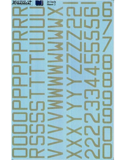 XTRADECAL 1/32 SCALE DECAL FOR PLASTIC MODEL KIT'S - 32023 - RAF SKY CODE LETTERS 24ins - XD32023