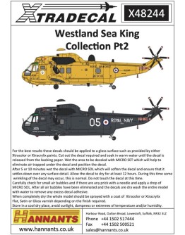 XTRADECAL 1/48 SCALE DECAL FOR PLASTIC MODEL KIT'S - 48244 - Westland Sea King Collection Pt2