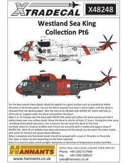 XTRADECAL 1/48 SCALE DECAL FOR PLASTIC MODEL KIT'S - 48248 - Westland Sea King Collection Pt6