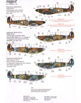 XTRADECAL 1/32 SCALE DECAL FOR PLASTIC MODEL KIT'S - 32053 - Supermarine Spitfire Mk.I/II Pt1 XD32053