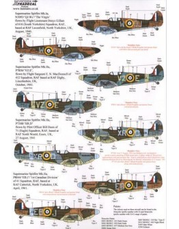 XTRADECAL 1/32 SCALE DECAL FOR PLASTIC MODEL KIT'S - 32054 - SPITFIRE XD32054