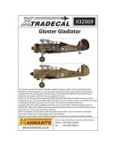 XTRADECAL 1/32 SCALE DECAL FOR PLASTIC MODEL KIT'S - 32069 - GLOSTER GLADIATOR XD32069
