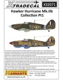 XTRADECAL 1/32 SCALE DECAL FOR PLASTIC MODEL KIT'S - 32071 - Hawker Hurricane Mk.IIb Collection Pt1