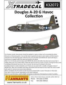 XTRADECAL 1/32 SCALE DECAL FOR PLASTIC MODEL KIT'S - 32072 A-20 G HAVOC COLLECTION XD32072